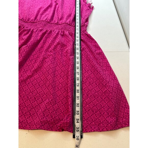 Loft Dress Womens L Pink Eyelet Ruffle Flutter Sleeve Fit Flare Boho Cottagecore - Picture 9 of 12